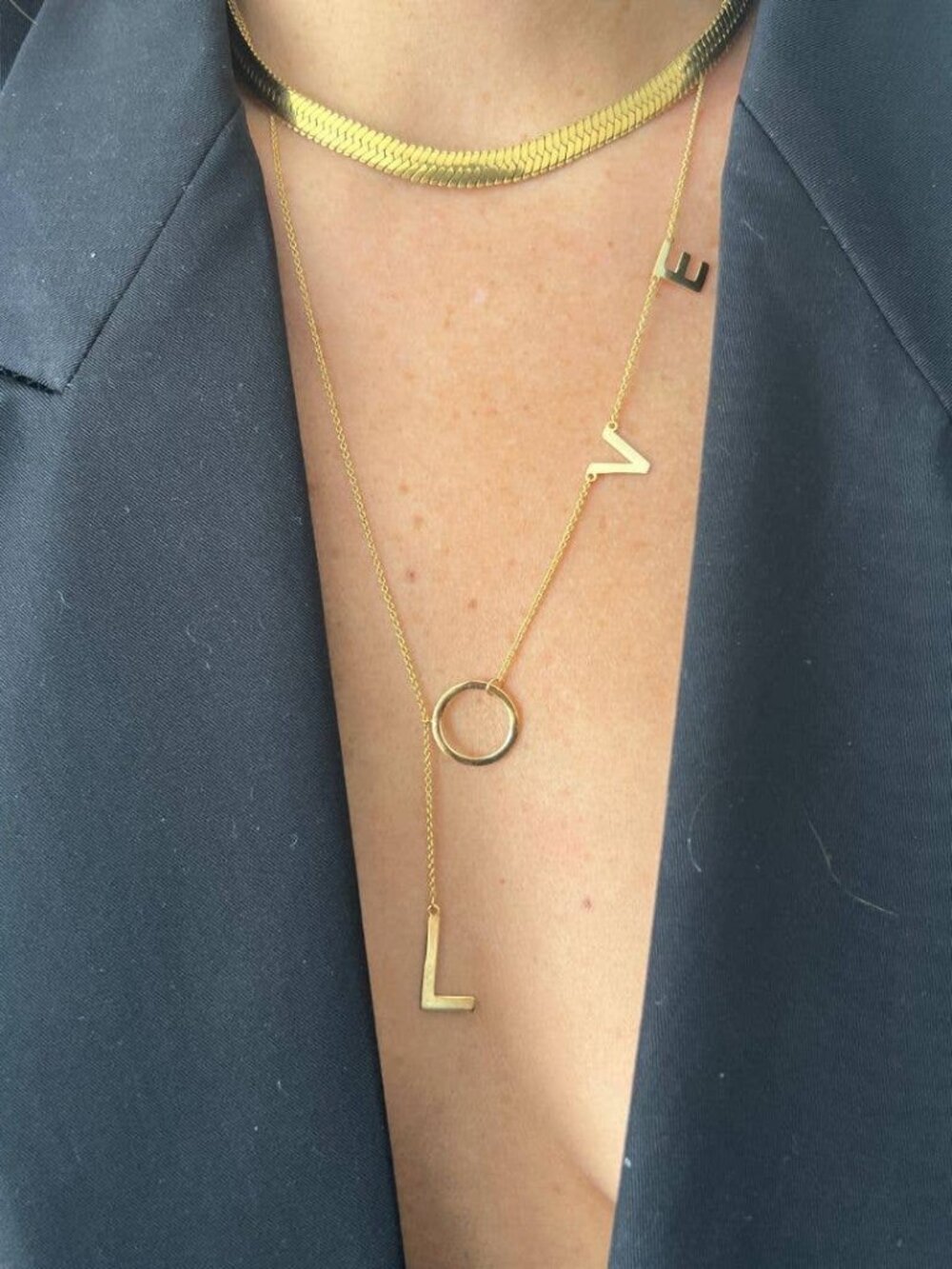St. Moran LOVE Lariat Necklace Gold Plated Sterling Silver Gently Pre-Loved $125